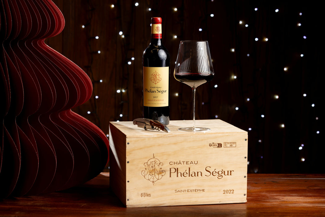 Chateau Phelan Segur 6 Bottle Gift Case in Wood